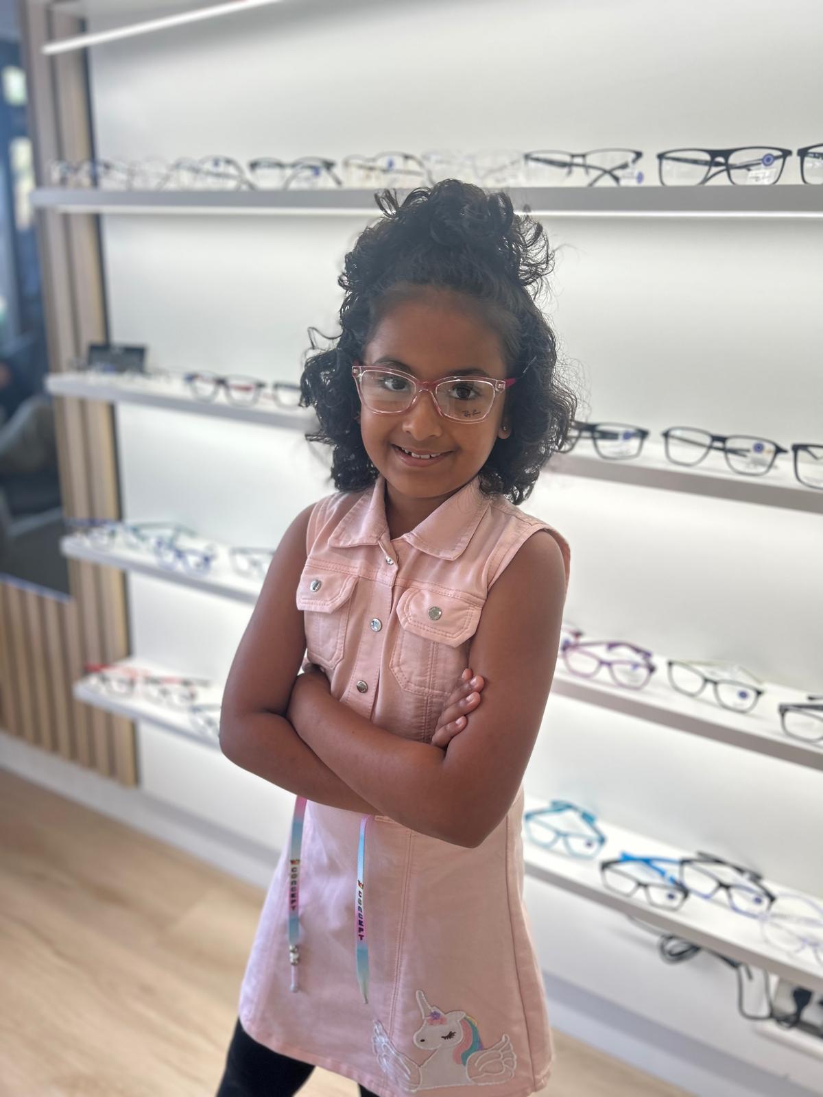 Child with glasses at Rohana Optometry